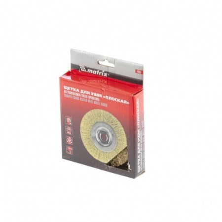 Matrix Ushm brush, d = 125 mm, m14, flat, brass -tiered twisted wire-1