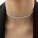 Set 2 objects: earrings, chocker "ice" three rows, white color in silver, 30 cm