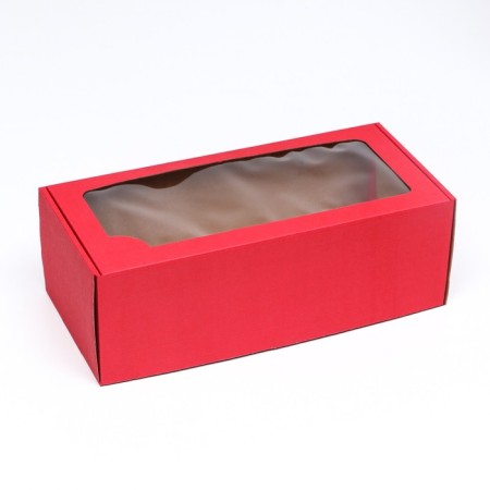 Self -charged box, with a window, scarlet, 16 x 35 x 12 cm-1