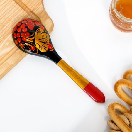 Spoon "Berry", salad, 6 × 21, Khokhloma-1