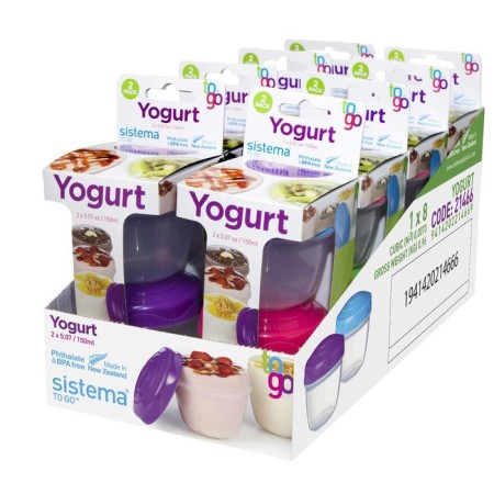 Sistema to-go yogurt capacities, 150 ml X 2 pcs., Mix color-6