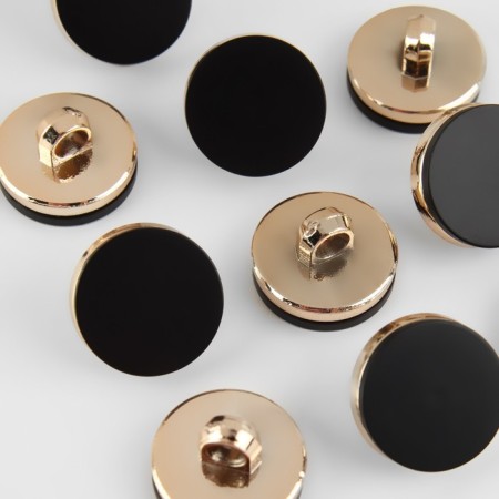 A set of plastic buttons on the leg, d = 15 mm, 10 pcs, matte, black color-1