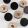 A set of plastic buttons on the leg, d = 15 mm, 10 pcs, matte, black color