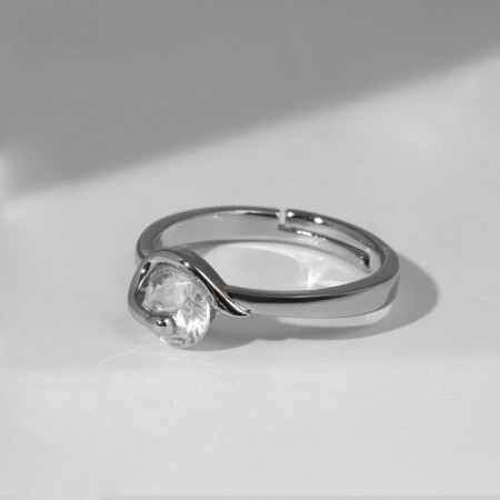 Ring "Classic" crystal turns, white color in silver, dimensionless-1
