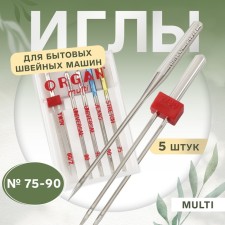 Needles for household sewing machines, multi, No. 75-90, 5 pcs