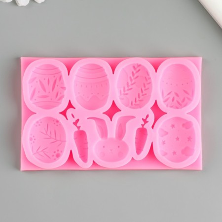 Mold Silicon "Easter traditions" 9 objects 7.8x12.5x1.2 cm