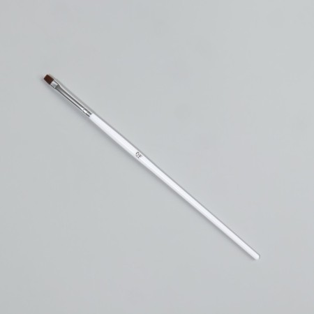 Brush for design and nail extension, straight, flat, 17.5 cm, D - 0.5 cm, white color-1