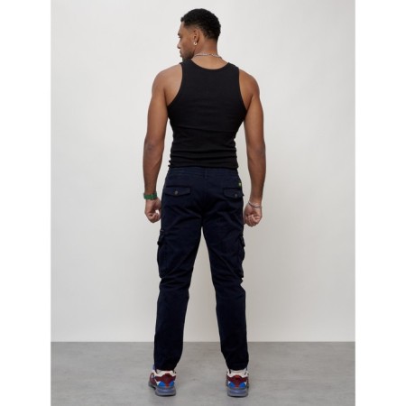 Cargo jeans men, size 44-46, dark blue color-3