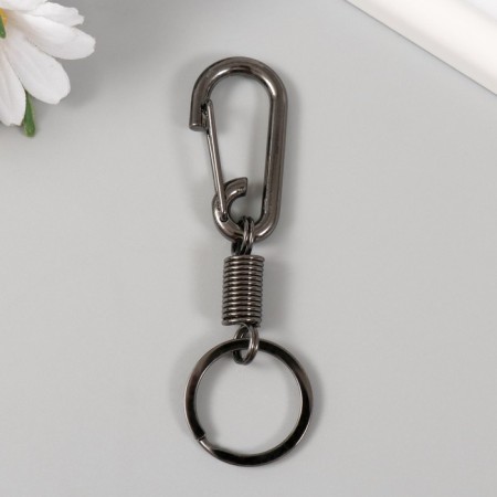 Metal keychain "Carabiner with a spring" 3x0.7x10.5 cm-2
