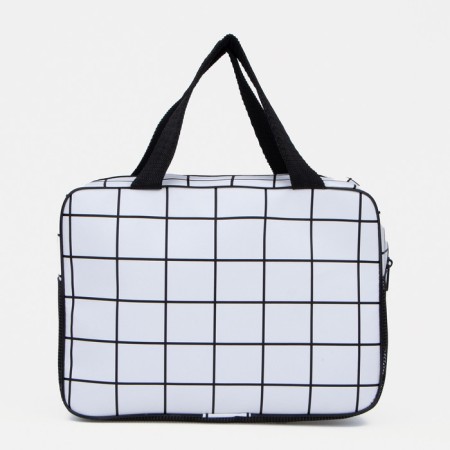 Cosmetic bag with lightning, white/black color-1