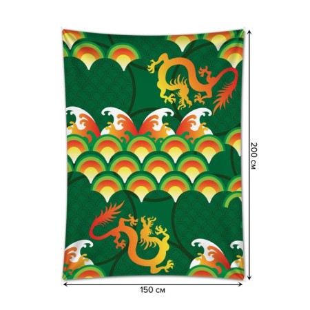 Decorative panel with photo printing "Fire Dragons", vertical, size 150x200 cm