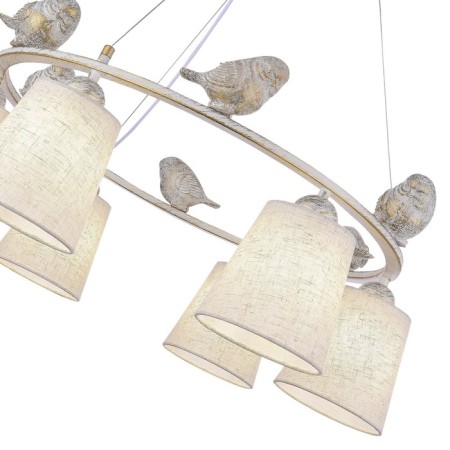 Suspended EVOLUCE lamp. Sle1155-503-06. Lavinia. 6x40 watts, E27, 68x68x2.5 cm, white color-4