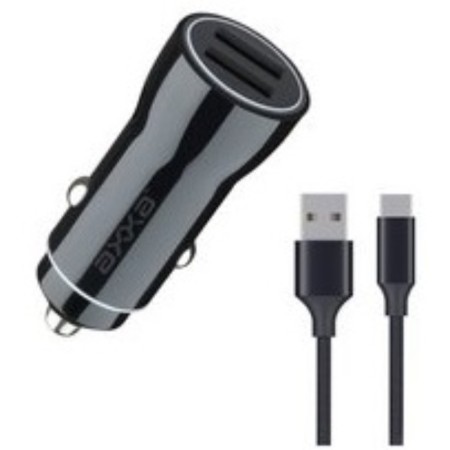 Axxa car charger (2232) 2 USB 2.4 A, Micro USB cable, black