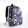 A backpack with a zipper, the color is gray