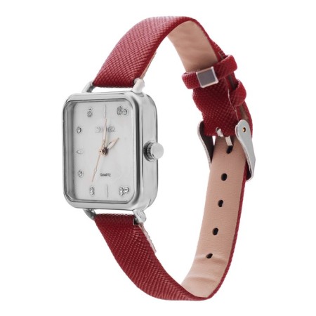 Women's watch, 2.8 x 2.8 cm, red strap-2