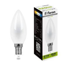 Лампа светодиодная Feron, E14, 9 Вт, 230 В, белый свет