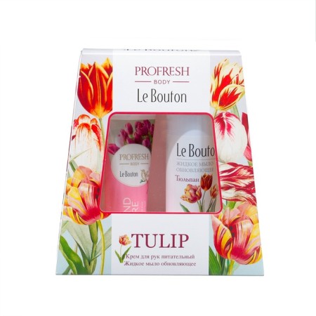 Gift set Le Bouton: hand cream, 75 ml + renewing liquid soap, 200 ml