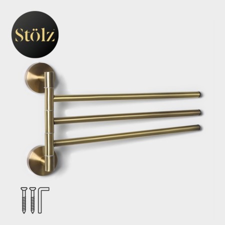 Towel holder, 3 knitting needles Stölz Bacic series Bronze, bronze color