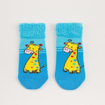 Nosk children's terry "giraffe", turquoise color, size 7-8