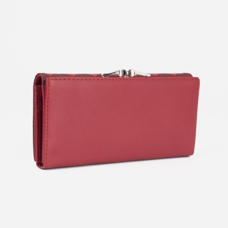 Women's wallet on magnets, burgundy color-1