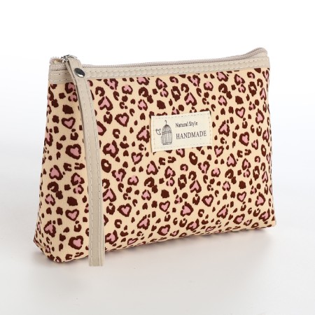 Simple cosmetic bag Leo, 20*3*12, lightning department, lining, beige