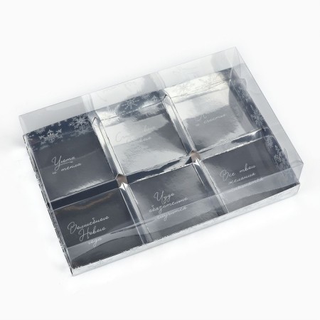 Box for musser cakes "Silver", 27 x 17.8 x 6.5 cm, New Year-2