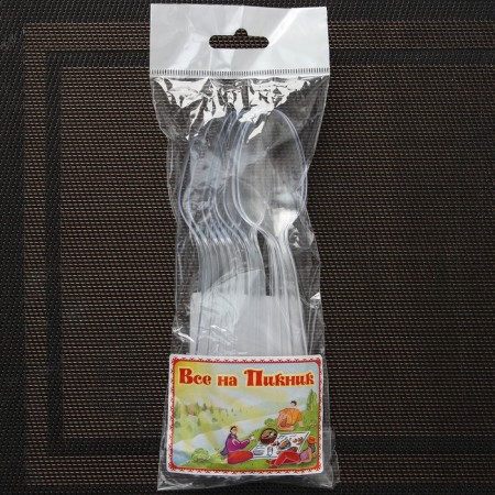 Spoon of plastic disposable "premium", 18 cm, transparent color-4