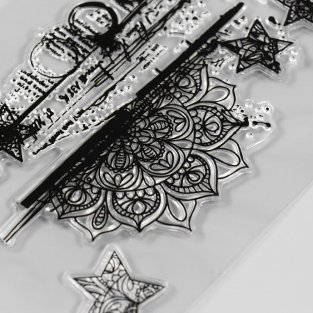 Stamp for creativity Silicon "Flowers and Stars" 11x16cm-3