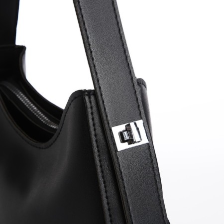 Female bag on one shoulder, on a zipper, black color-6
