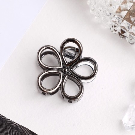 Hair crab "Liberty" Flower, 4 cm, dark silver