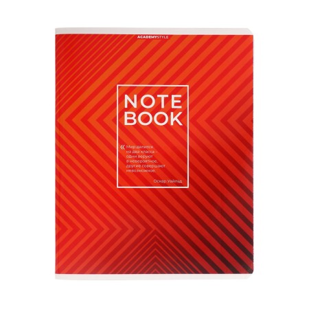 A notebook of 96 sheets in a cage "Monochrome", cover coated cardboard, selective UV-lak, block 65 g/m2, mix-4