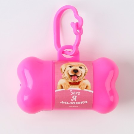 Container with packets for cleaning the dogs "I am a cutie" (roll 15 pcs)-6
