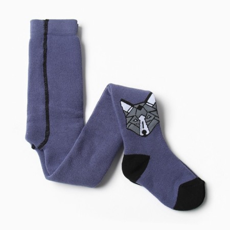 Pantyhose children's terry, jeans color, height 104-110 cm