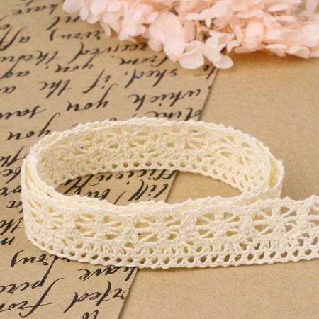 Knitted lace, 25 mm × 10 ± 1 m, beige color-2