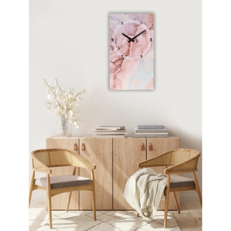 Carty clock is wall, series: interior, "pink marble", smooth move, 35 x 60 cm-1