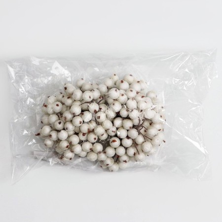 Decorative berries, white, 7 × 6 × 7 cm, 40 berries-5