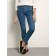 Women's jeans with a high landing CONTE Elegant Slim, size XL, color authentic blue