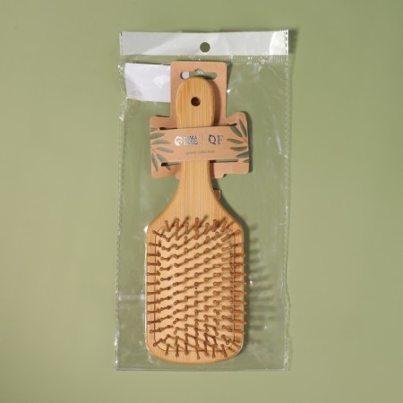 Massage comb 8*23.5 ± 1cm tree (bamboo)/rubber brown suspension/package QF-4