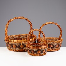 Set of baskets, 3pcs, 27 x 12 x 28cm, 34 x 14 x 34 cm, 41 x 16 x 40cm