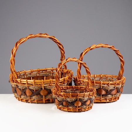 Set of baskets, 3pcs, 27 x 12 x 28cm, 34 x 14 x 34 cm, 41 x 16 x 40cm