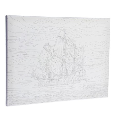 Picture on numbers on a canvas with a subframe "Ship", 30x40 cm-1