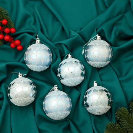 Set of balls plastic D-7 cm, 6 pcs "Surprise" Blue