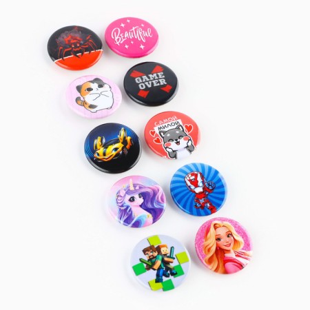 Metal icon, sunset "Children for a boy and girl", D = 2.5 cm, mix-1