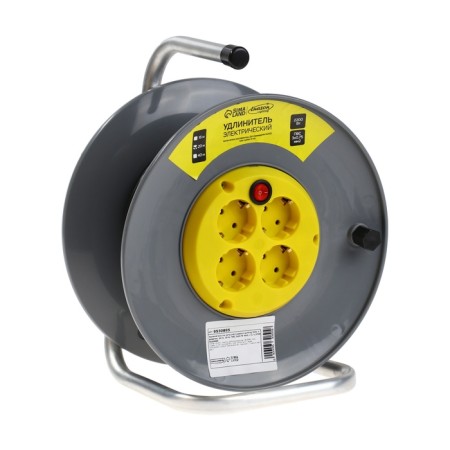 Luazon Lighting Eco extension cord, 4 sockets, 20 m, 10 A, PVS 3x0.75 mm2, with salary, ip20-1