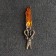 Talisman keychain "Scissors", brass, amber