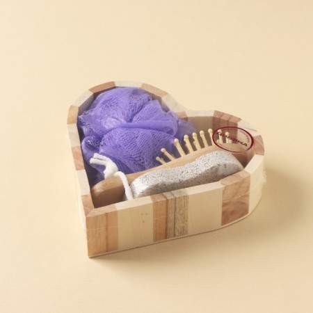 Set of Bann Dolyana, 3 objects (washcloth, pumice, comb), mix color-12