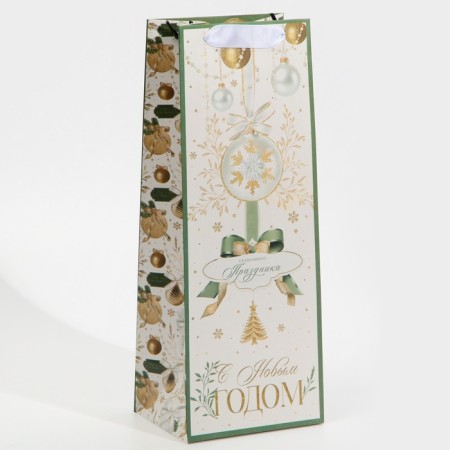 Package for a bottle of "Happy holiday", 13 x 36 x 10 cm, New Year-2