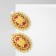 Earrings "openwork" floral, red color in gold
