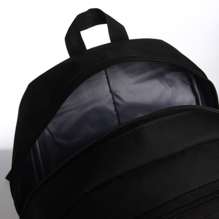 School backpack, 2 lightning departments, 3 pockets, black/red color-5