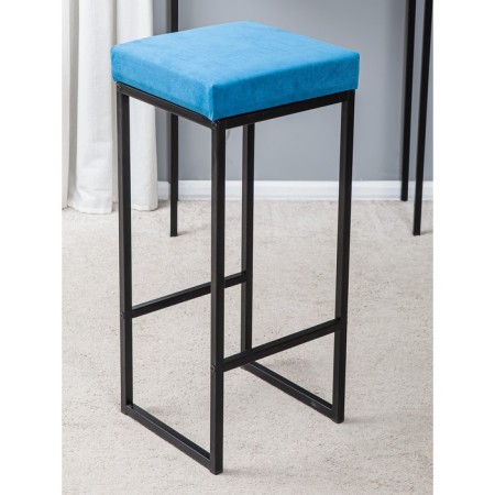 FRAME bar, 356 × 336 × 811 mm, velor, blue / black metal